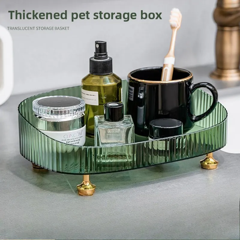 

Elegant Acrylic Organizer Tray Decorative Tray for Makeup Perfume & Jewelry Vanity & Coffee Table Decor Bathroom Desktop Storage