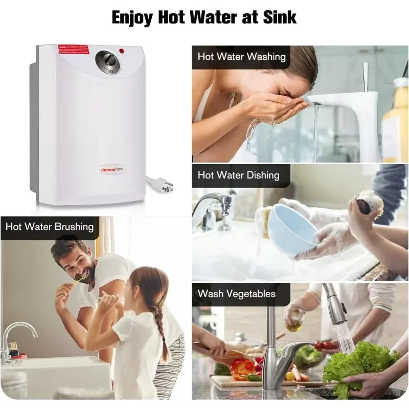 Electric Mini Tank Water Heater, 4.0 Gallon 120V Corded Under Sink Small Hot Water Heater