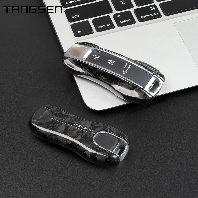

Carbon Fiber Car Key Case For Porsche718 911 Panamera Cayenne Macan Boxster Car Key Shell Cover Remote Control Fob Replace