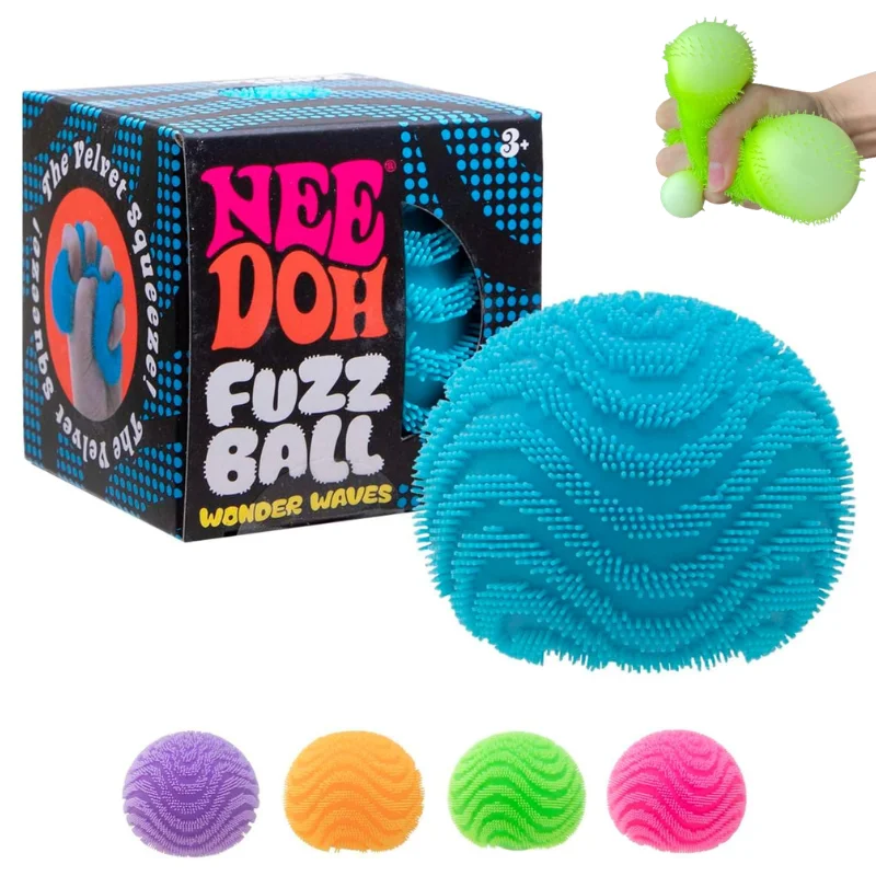 

Schylling Nee Doh Waves Fuzz Ball Soft Squeeze Sensory Fidget Toy Blind Box Stress Relief for Ages 3 and Up