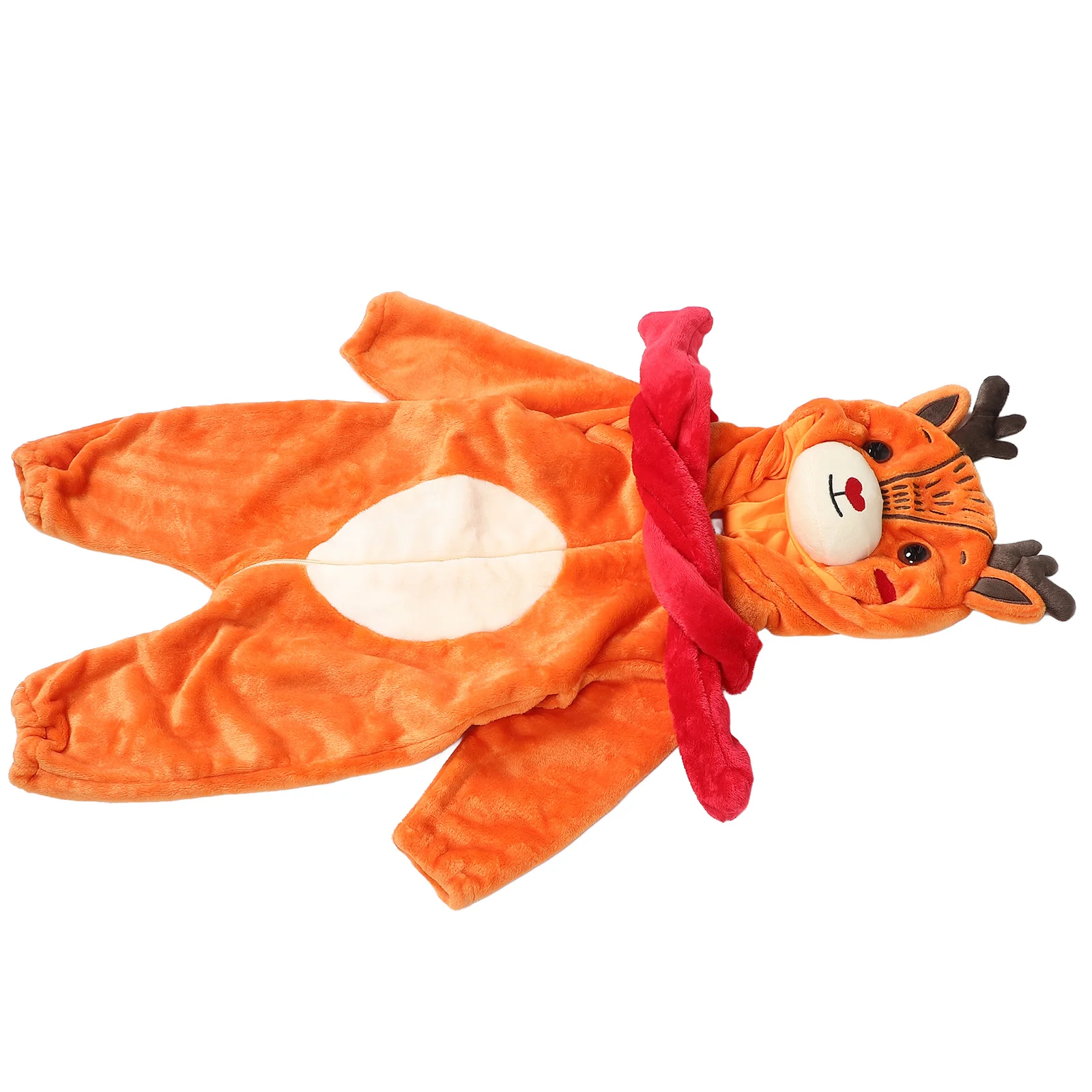 

Flannel Baby Romper Cute Deer Pattern Hooded One-Piece Sleepwear For Winter Christmas Halloween Party Unisex Kids Jumpsuit