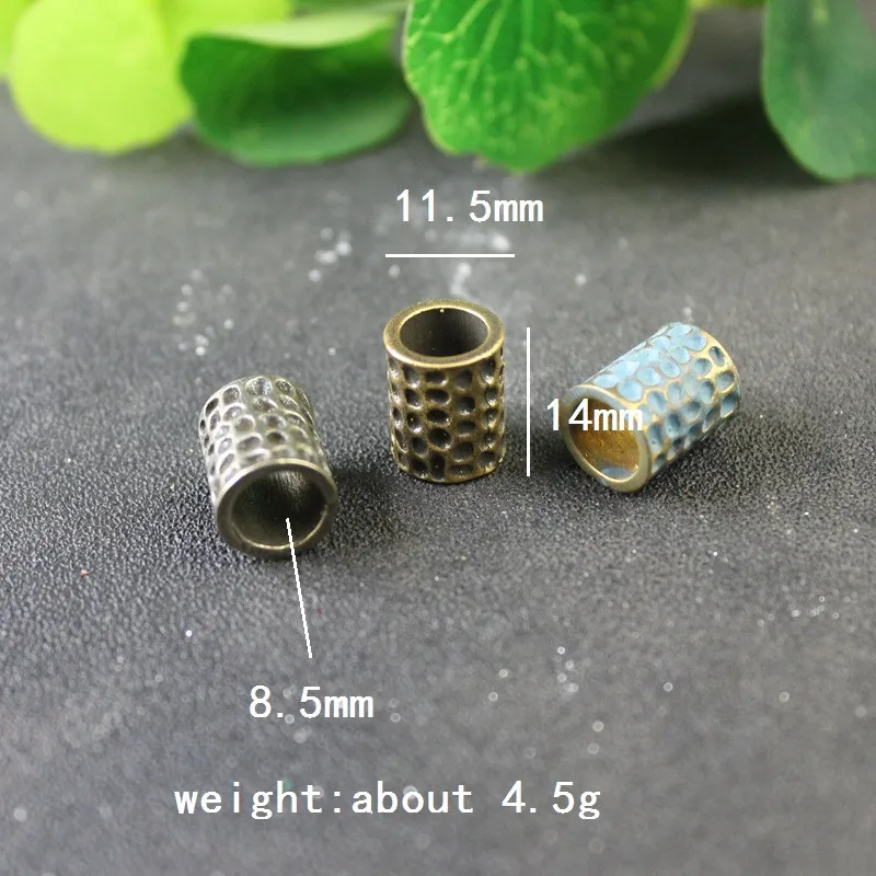 Cylinder Hip hop macropore Mechanical Brass Knife Bead Umbrella Rope Woven Lanyard Pendant DIY Paracord Charm Accessories EDC T