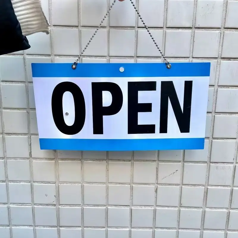 OPEN CLOSED Signs Plastic Hanging House Numbers Store Company Office Business Hours Leave Break Return Time Prompt Signs Board