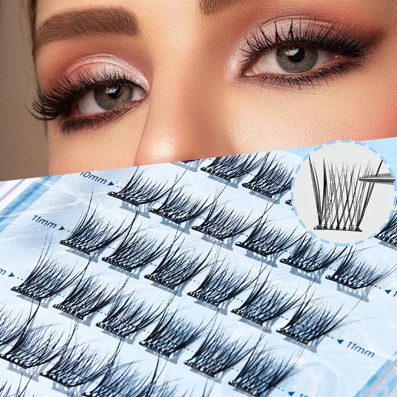 Gege Bear パールマーメイドつけまつげ: 接着剤不要、マンガスタイルの個別クラスター - 超自然な外観