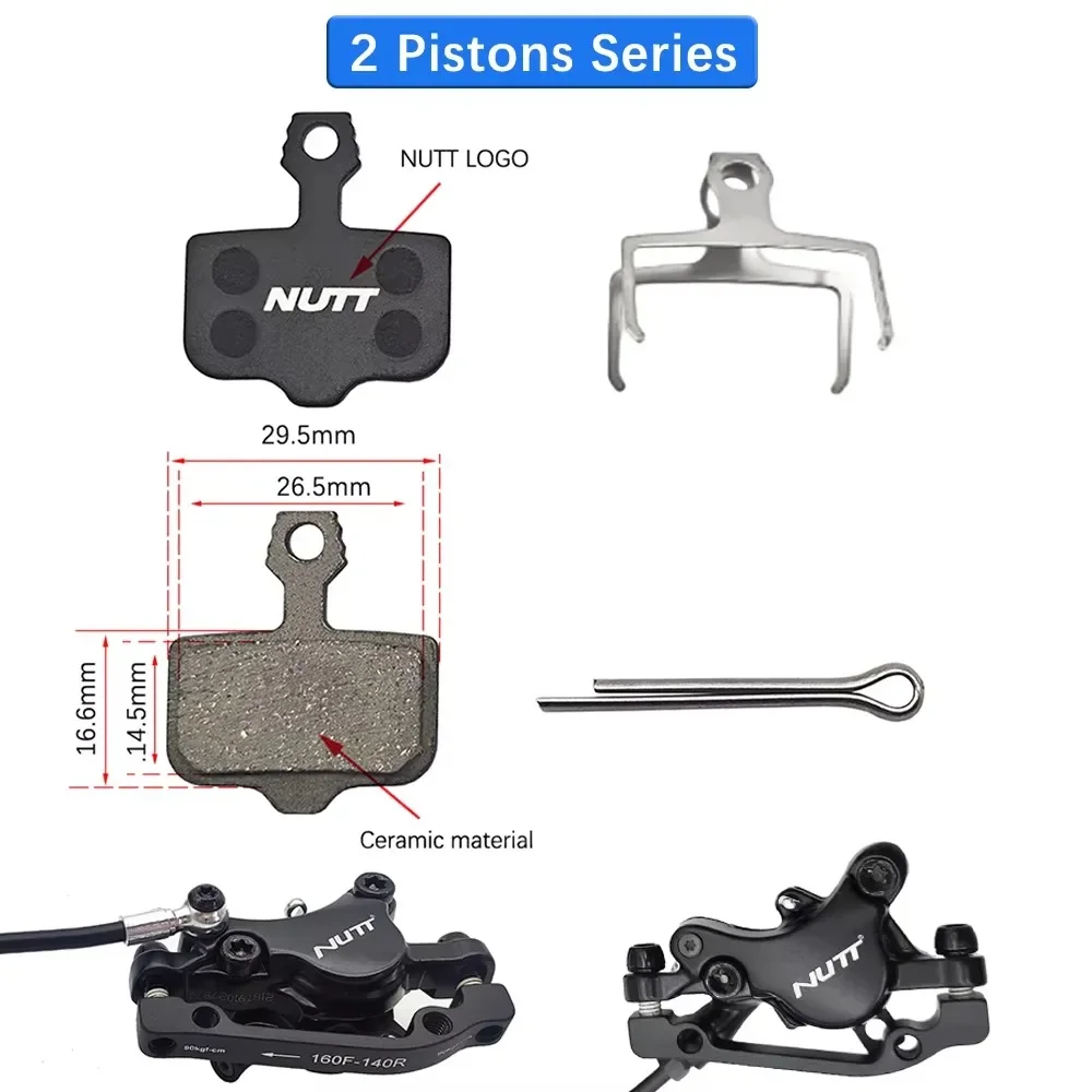 NUTT 2/4 Pistons Y-5 A5-D Brake Pads Ceramics Hydraulic Disc Brake For MTB Electric E-Bike Scooter Caliper Parts