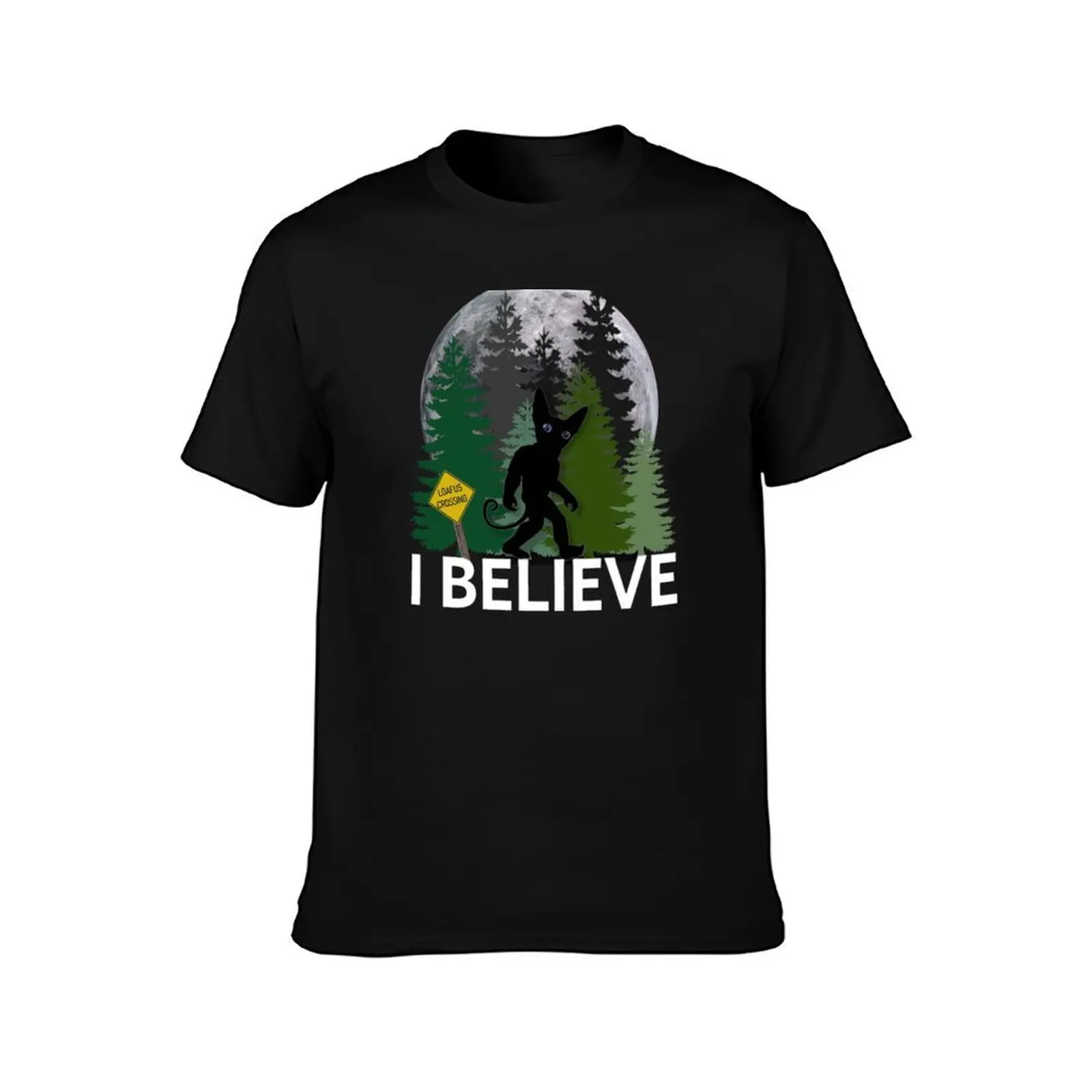 I BELIEVE (Loafus sighting) T-Shirt, Summer Casual Cotton Tee, Oversized Streetwear Tops, Vintage Graphic Print, 100% Cotton