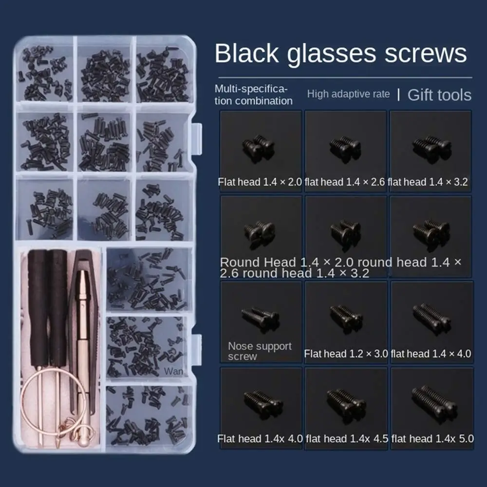 Screwdriver Screws Sets Assorted Kit Glasses Sunglasses Repair Kit Tool Glasses Repair Eyeglasses Repairing Set Screw Nut