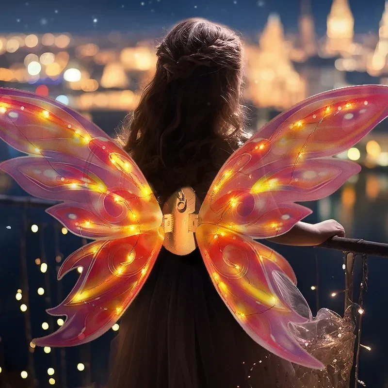 Luminous Electric Butterfly Wings Can Stir Up Children's Toys, Angel Backpack Style Fairy Girl Gift Birthday Party Festival