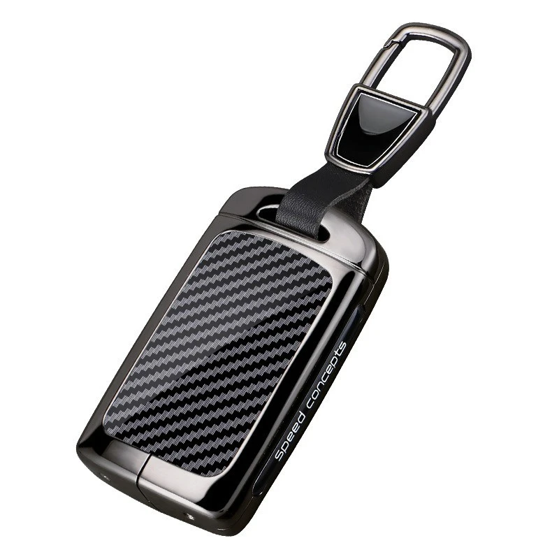 

Zinc Alloy Key Fob Cover for 2020-2021 Mazda 3 Axela Next Generation, Heavy Duty Metal Protective KeyCase Shell with Keychain