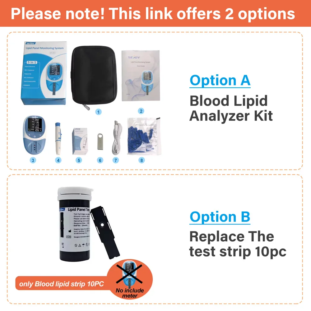 5 in 1 Blood Total Cholesterol Test Kit Triglycerides Test Kit Professional Grade Quick Blood Lipid Analysis Meter with 10 Strip - Image 3