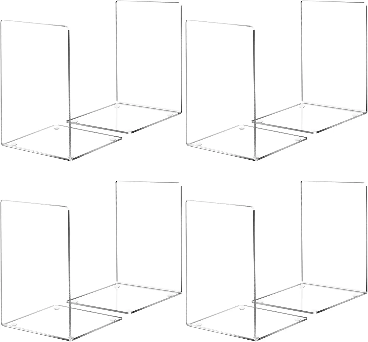 

8 шт. акриловых подставок для книг, L-образные прозрачные подставки для книг, универсальные стеллажи для хранения книг, подставки для книг, настольные органайзеры