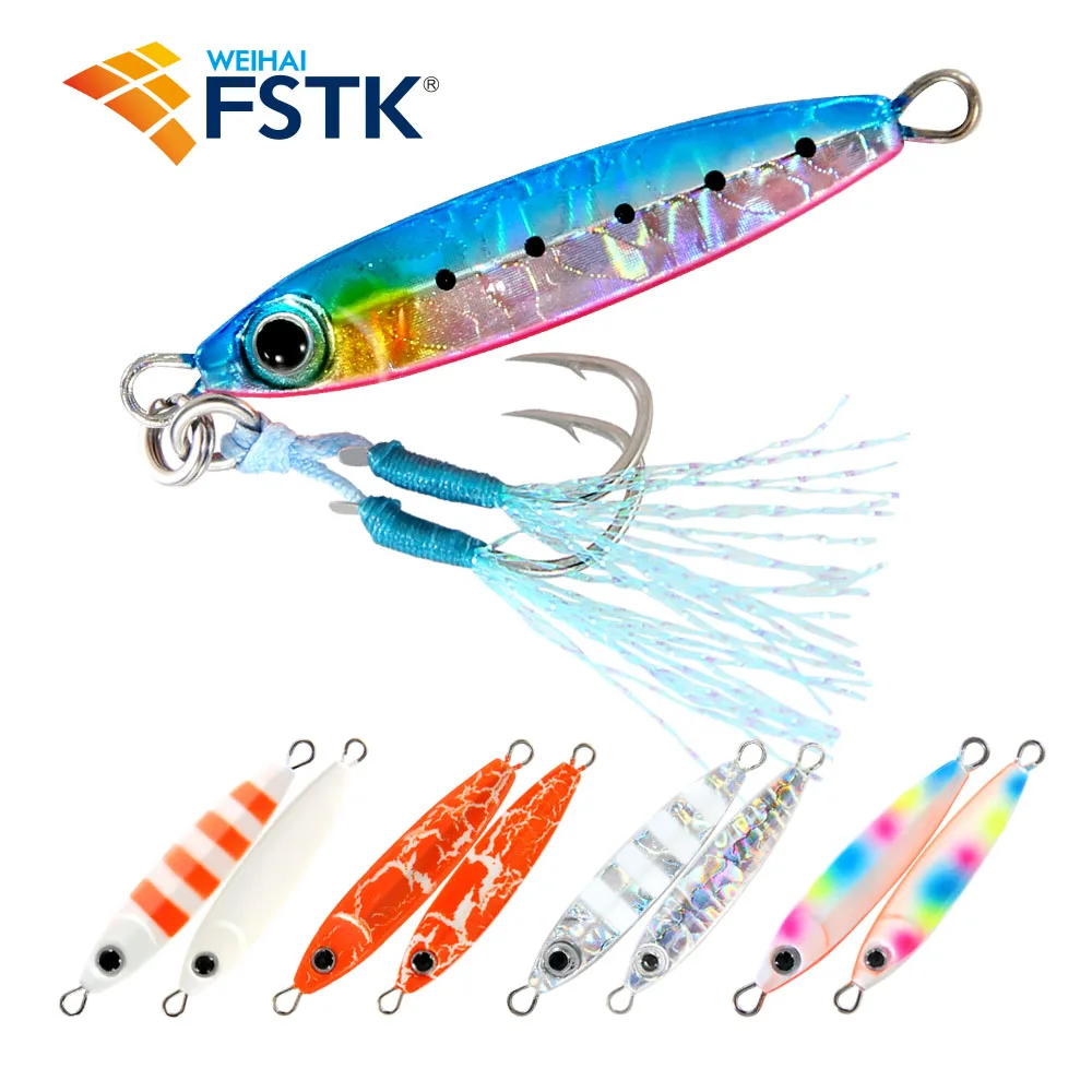 FSTK NEW Sea Cast Slow Drop Metal Fishing Lure Micro Jig 3g 5g 7g 10g 15g  Shore Casting Jigging Spoon  Artificial Bait Tackle