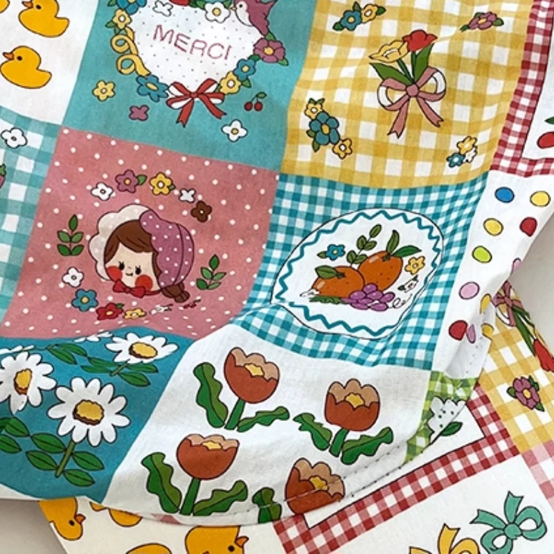 French Sweet and Cute Cartoon Print Headscarf Caps for Women Spring and Summer Travel Sunscreen Fashion Versatile Sun Hat 6