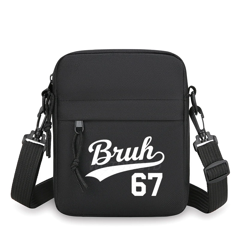 "نجا 67 يومًا من المدرسة" حقيبة كتف للأطفال عتيقة بستة سبعة مطبوعة حقائب هاتف محمول صغيرة موضة ميمي 67 حقيبة كروسبودي