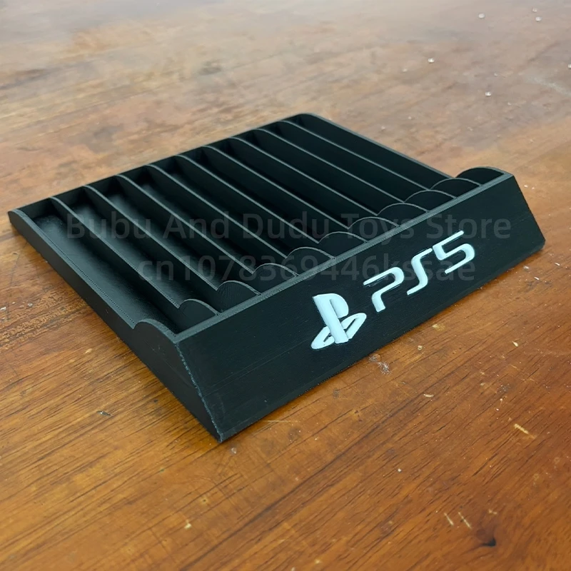 3D-Druck PS5-Spiele-Disc-Aufbewahrungsregal, fasst bis zu 10 Discs, kompatibel mit PS4/PS5-Spielehüllen, Organizer-Ständer – Detail 6
