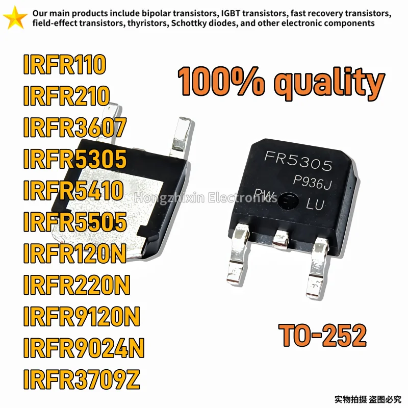 10PCS IRFR110 IRFR210 IRFR3607 IRFR5305 IRFR5410 IRFR5505 IRFR120N IRFR220N IRFR9120N IRFR9024N IRFR3709Z TO-252