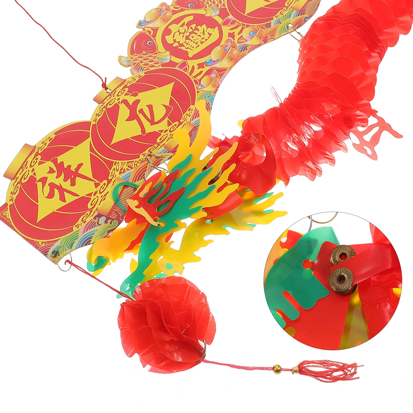 1pc Chinese Dragon Garland Spring Festival Pendant 3D Paper Decoration Red New Year Hanging Decor For Indoor Outdoor Wall Door