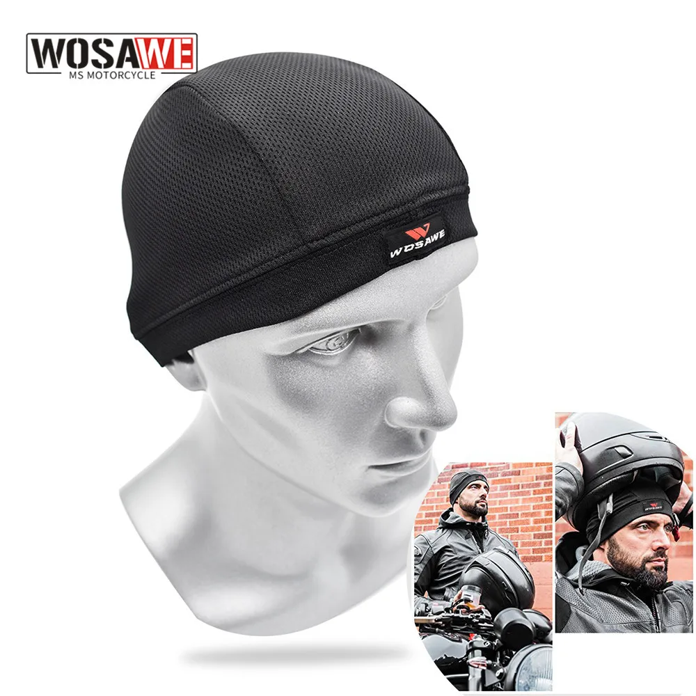 WOSAWE Motorcycle Summer Breathable Helmet Sweat Inner Cap Moto Men Women Quick Dry Moisture wicking Headwear Gorro Mechas Mujer