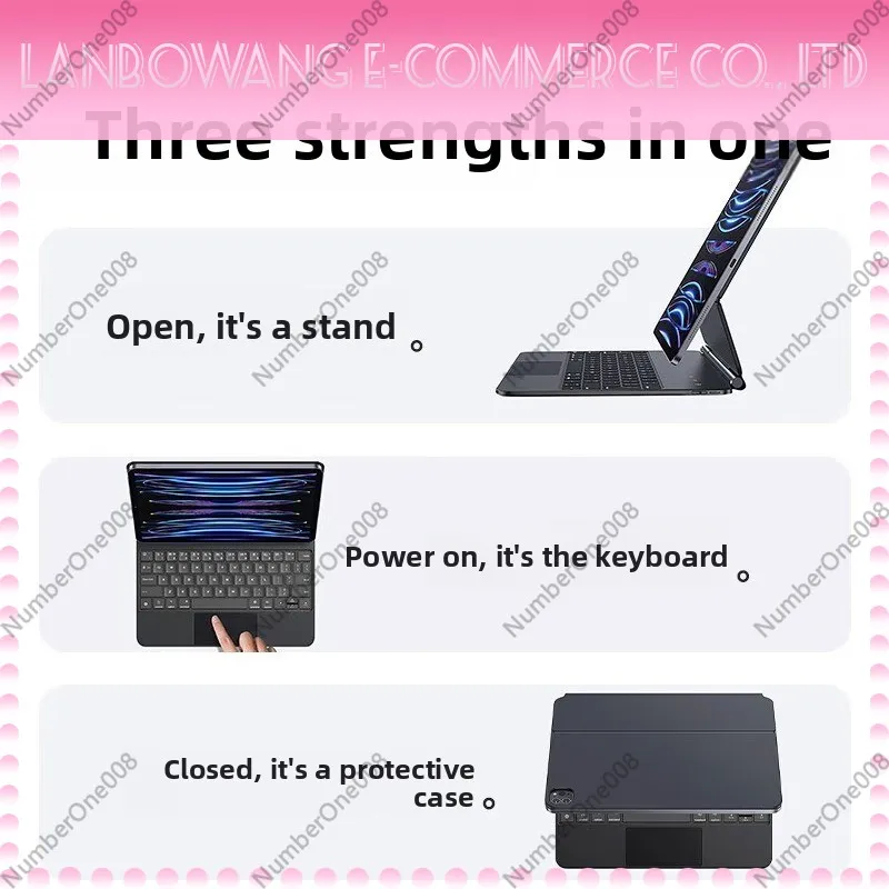 New Magnetic Detachable Keyboard Case for iPad Pro 11 inch Magic Keyboard Compatible Bluetooth Keyboard Cover