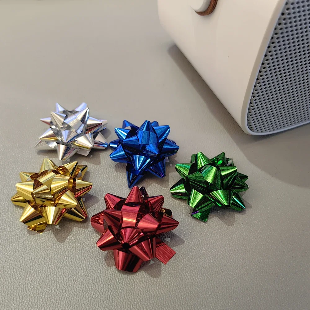 50PCS Small Star Bows for Present Wrapping Multi Colors Christmas Ribbon Bows for Parties Birthdays Wedding Holidays