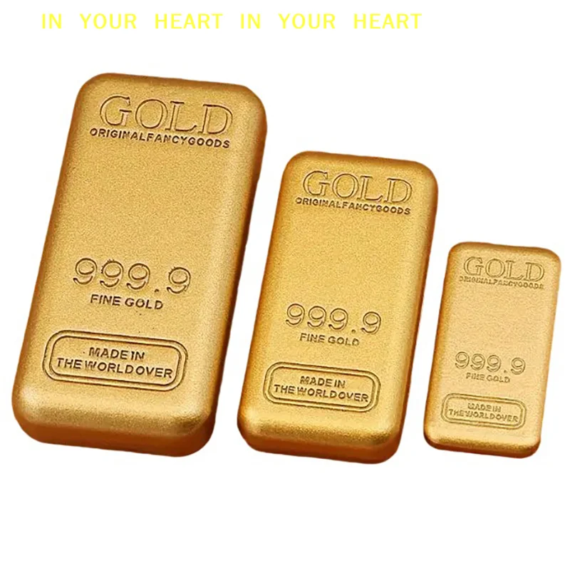 X】Imitation Gold Bars Brass Fake Gold Block Craft Collection Gift