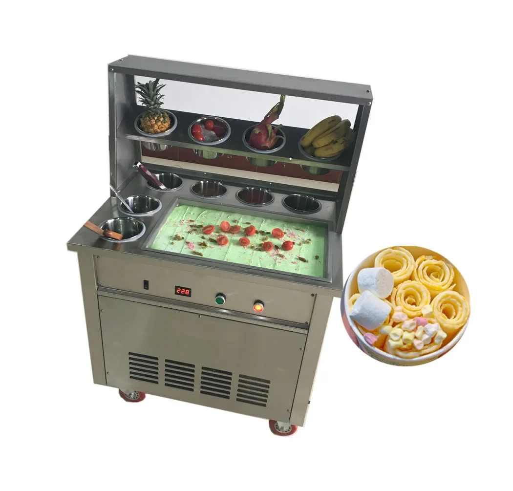 10 barrels of flat pan fried ice cream rolling machine priced HJ-A61 for sale