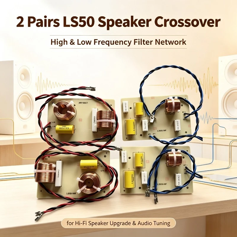 2 Pairs LS50 Speaker Crossover, High & Low Frequency Filter Network for Hi-Fi Speaker Upgrade & Audio Tuning