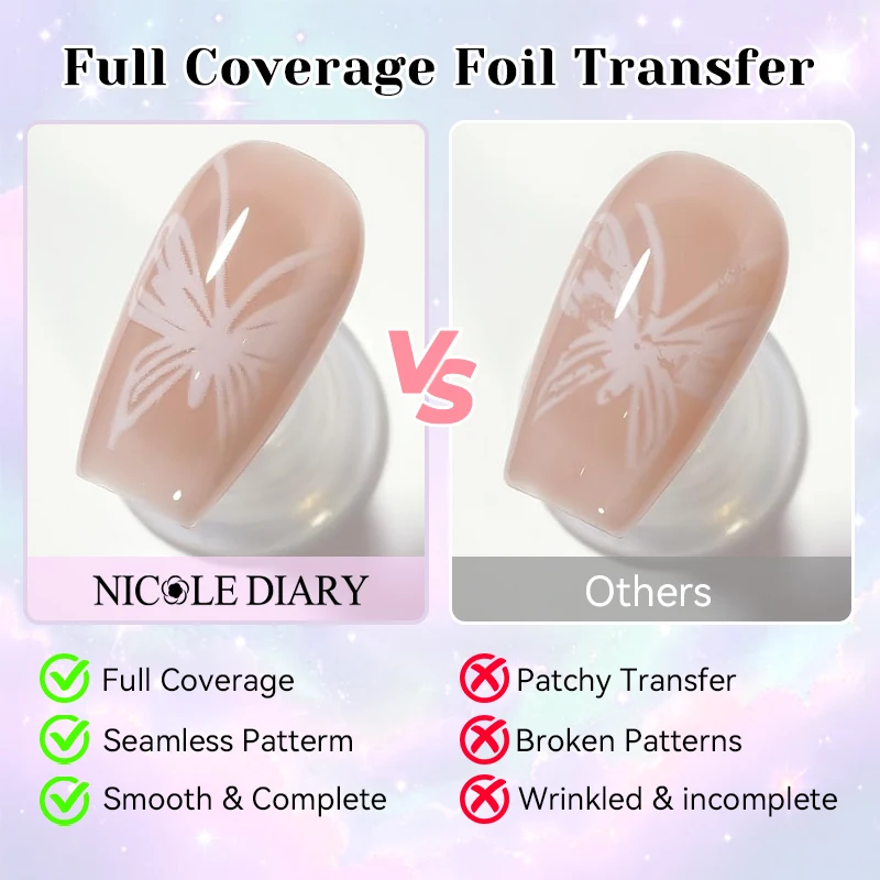 NICOLE DIARY 15ml Nail Transfer Foil Gel Nail Polish for Flower Star Lace Adhesive Sticker Soak Off UV LED Gel Nail Supplies
