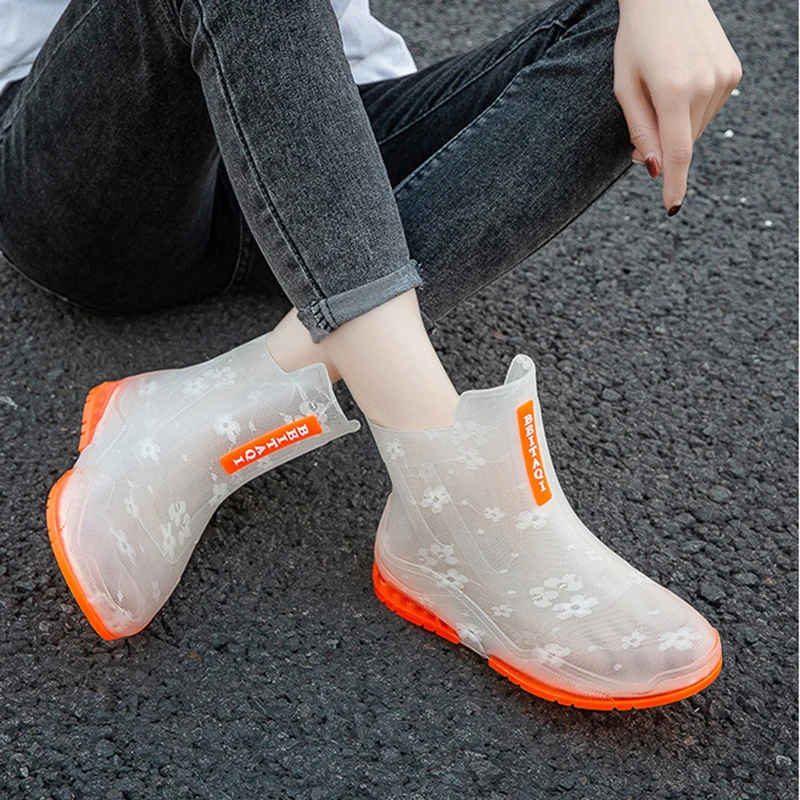 Fashion Outdoor Rain Boots Unisex Slip On Waterproof Rain Shoes New Working Shoes Fishing Boots Women Rain Boots Rubber Shoes