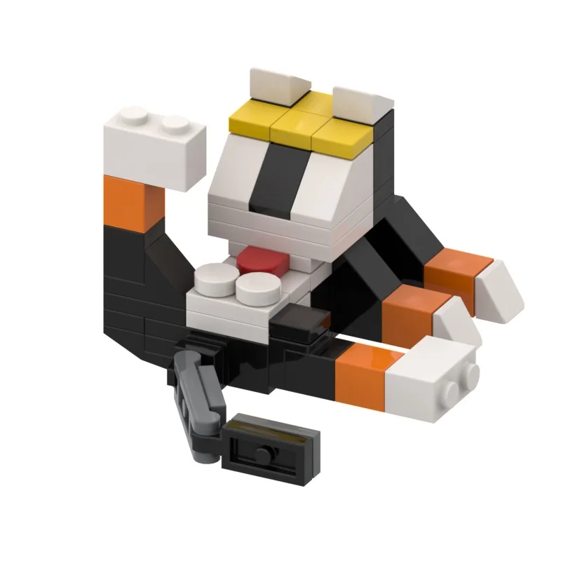 Bloco de construção moc montagem vaca gato modelo educacional diy presente bonito ornamento série animal (pacote peças/diagrama eletrônico