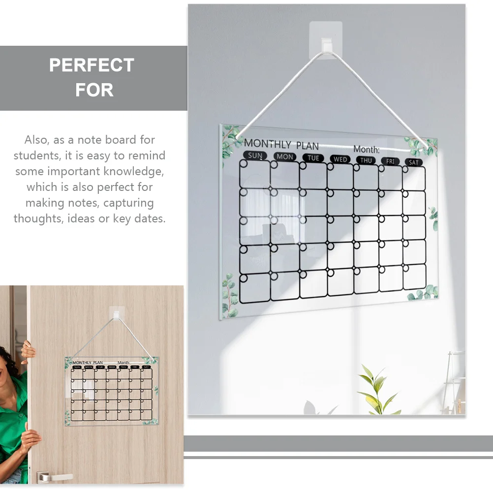 1Set Acrylic Memo Board Transparent Message Board for Home Office School Student Note Writing Desktop Supply