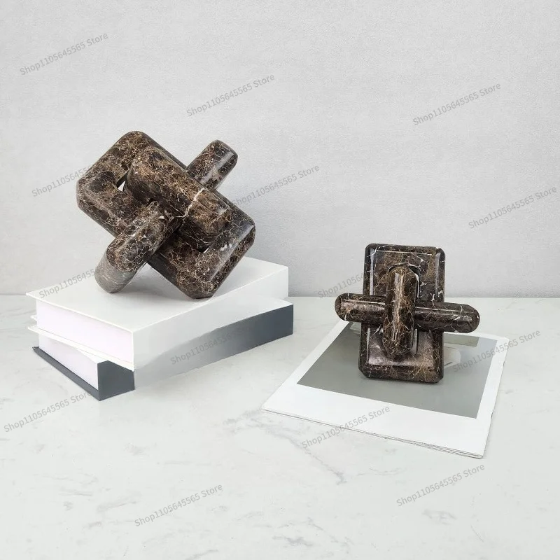 For Modern Style Ring Buckle Geometric Ornament, Living Room Coffee Table, Desktop Soft Decoration