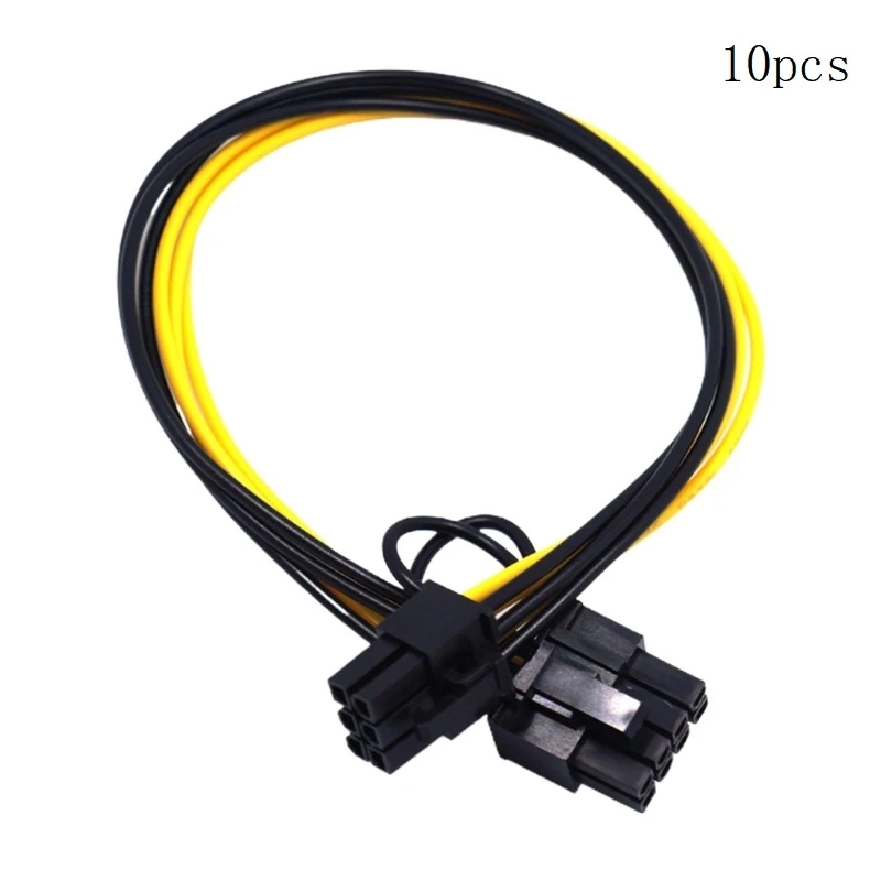 

PCI 6Pin Male to 8Pin (6+2) Male Graphics Card Power Supply Adapter Cable 32cm