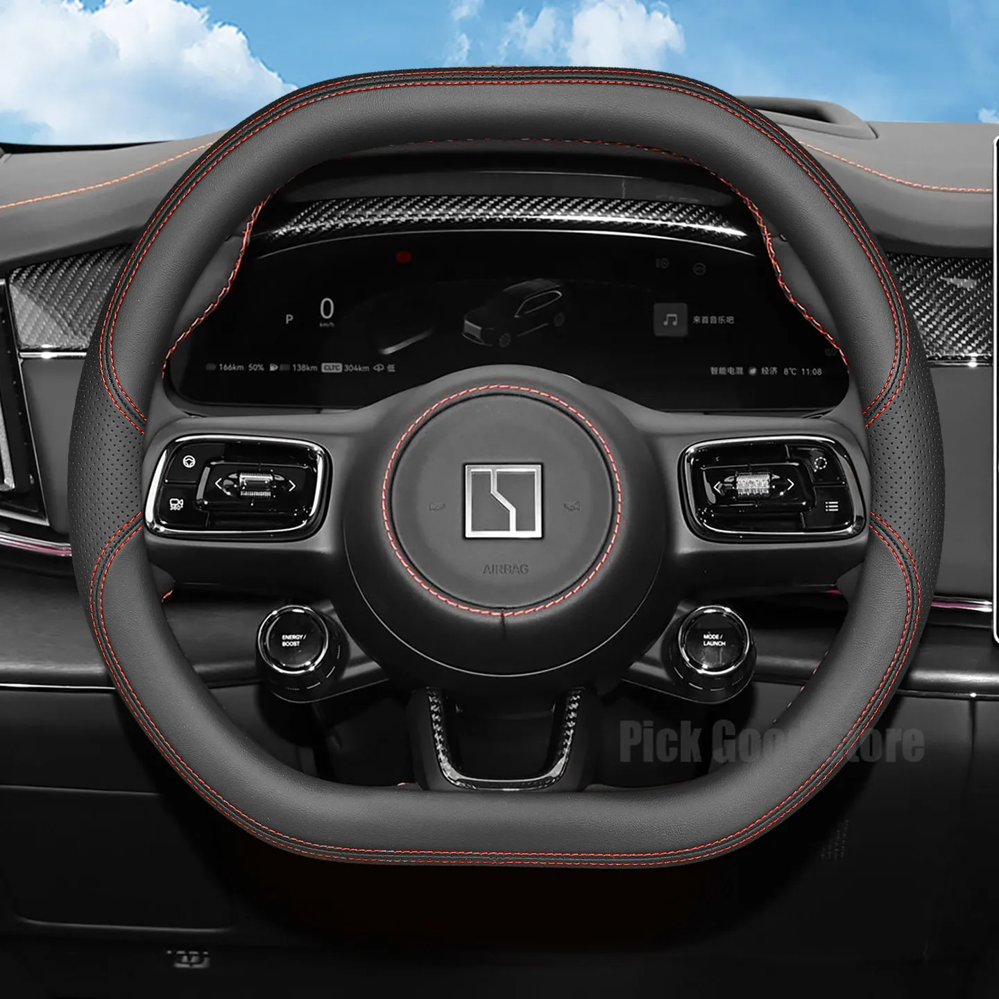

Leather Car Steering Wheel Cover For Zeekr 7X 9X X 001 Anti slip and breathable automotive interior accessories 2025 2026
