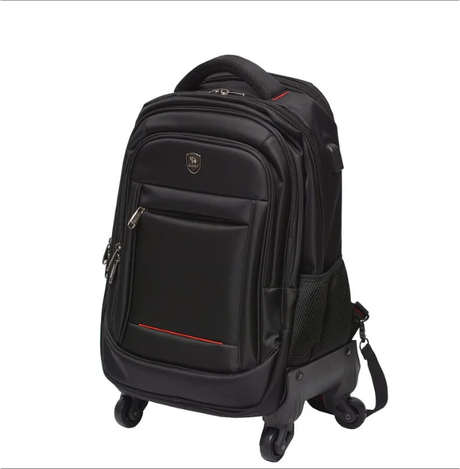 Men luggage Travel trolley backpack bags on wheels carry on backpack hand luggage suitcase oxford travel wheeled backpack bag