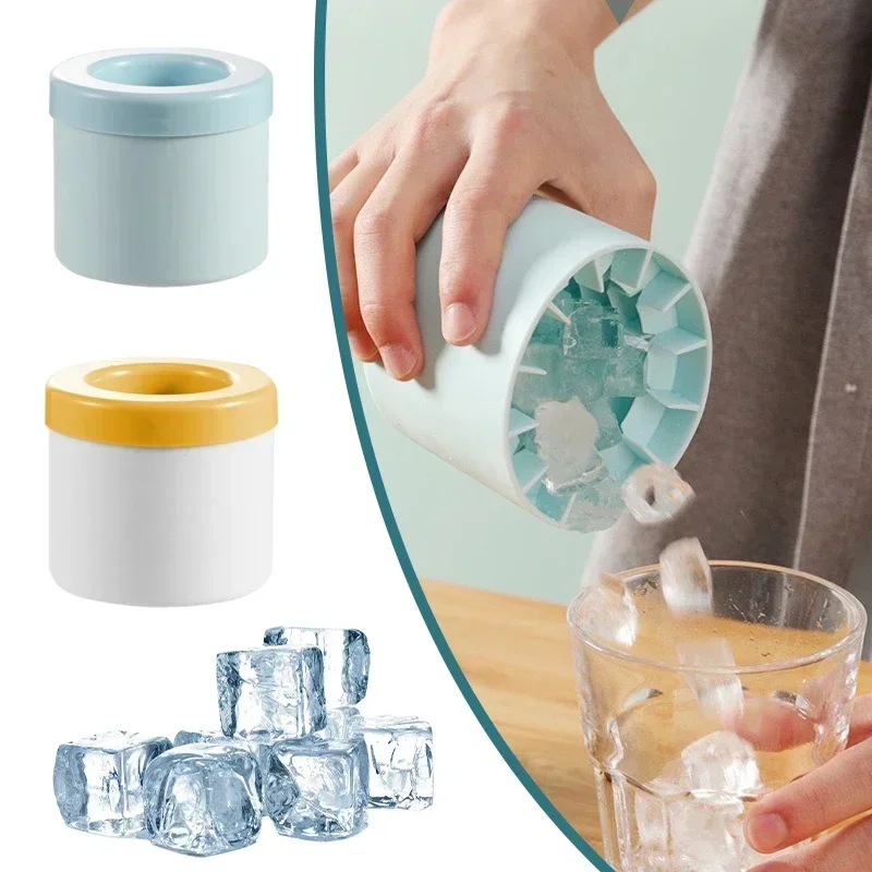 

Silicone Ice Cube Mold Round Ice Bucket Summer Homemade DIY Refrigerator Freeze Maker Creative Ice Cube Mold Barware Tools