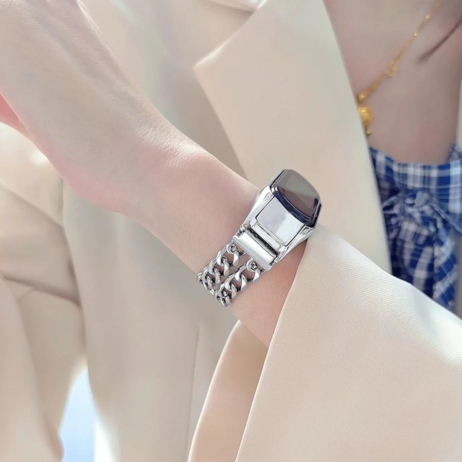 Cinturino per Xiaomi Mi Band 8 7 cinturino per Mi Band 5/6/4/3 Fashion Metal doppio braccialetto Miband Smartwatch accessori Correa