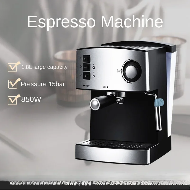 2024 Espresso Pressure Coffee Machine 15bar High Pressure Pump Semi-automatic Steam Milk Foam Cross-border Cappuccino 타임모어