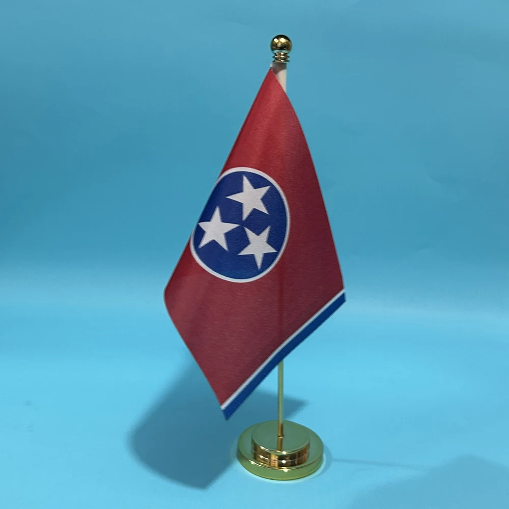 Office Desk small Flag Of Tennessee flag 14x21cm polyester table banner USA state Tennessee Desk Ornaments Flags