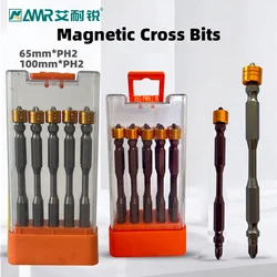 65mm/100mm Non-slip PH2 Magnetic Batch Head Cross Screwdriver Hardness Drill Bit Screw Driver Hand Tools 1/2/5/10pcs