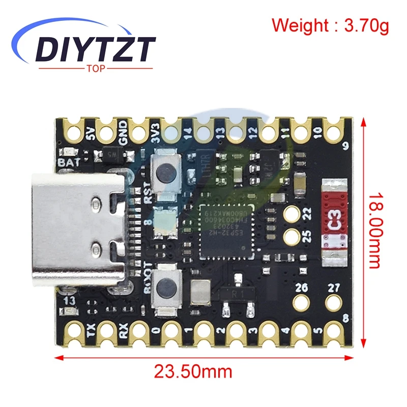 Placa de desarrollo SuperMini ESP32-H2, microcontrolador, programación, controlador de aprendizaje, placa central