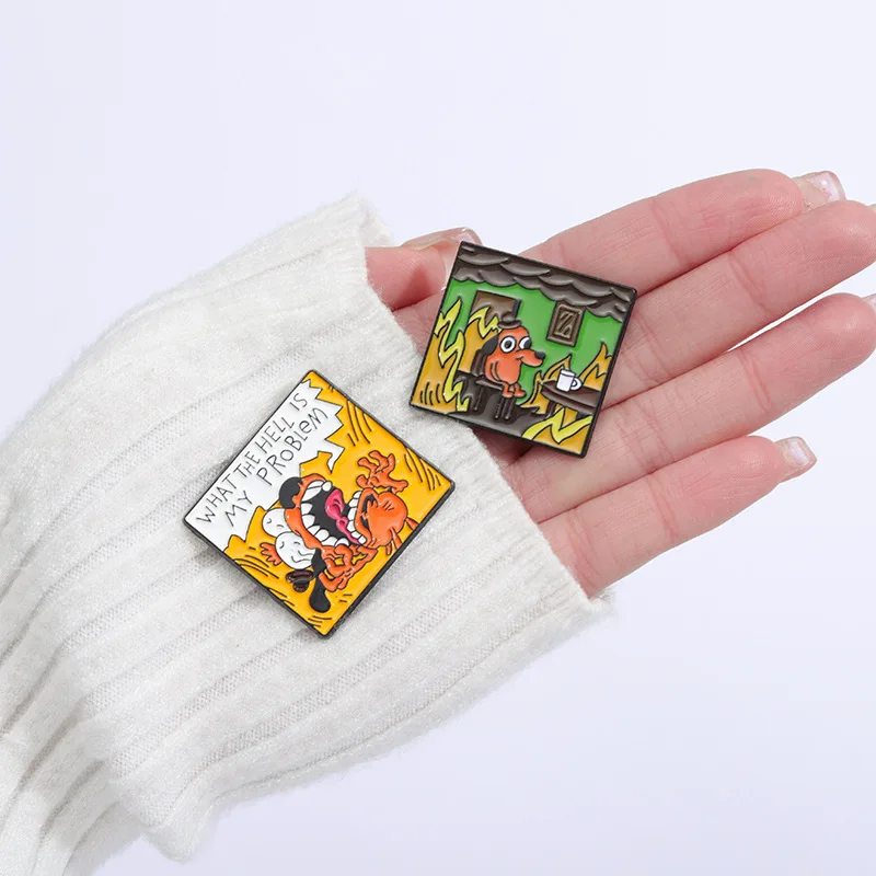 Creative Little Yellow Dog เข็มกลัด Universal โลหะลูกสุนัขกาแฟ Badge อินเทรนด์เสื้อผ้าอเนกประสงค์กระเป๋าอุปกรณ์เสริมเข็มกลัด