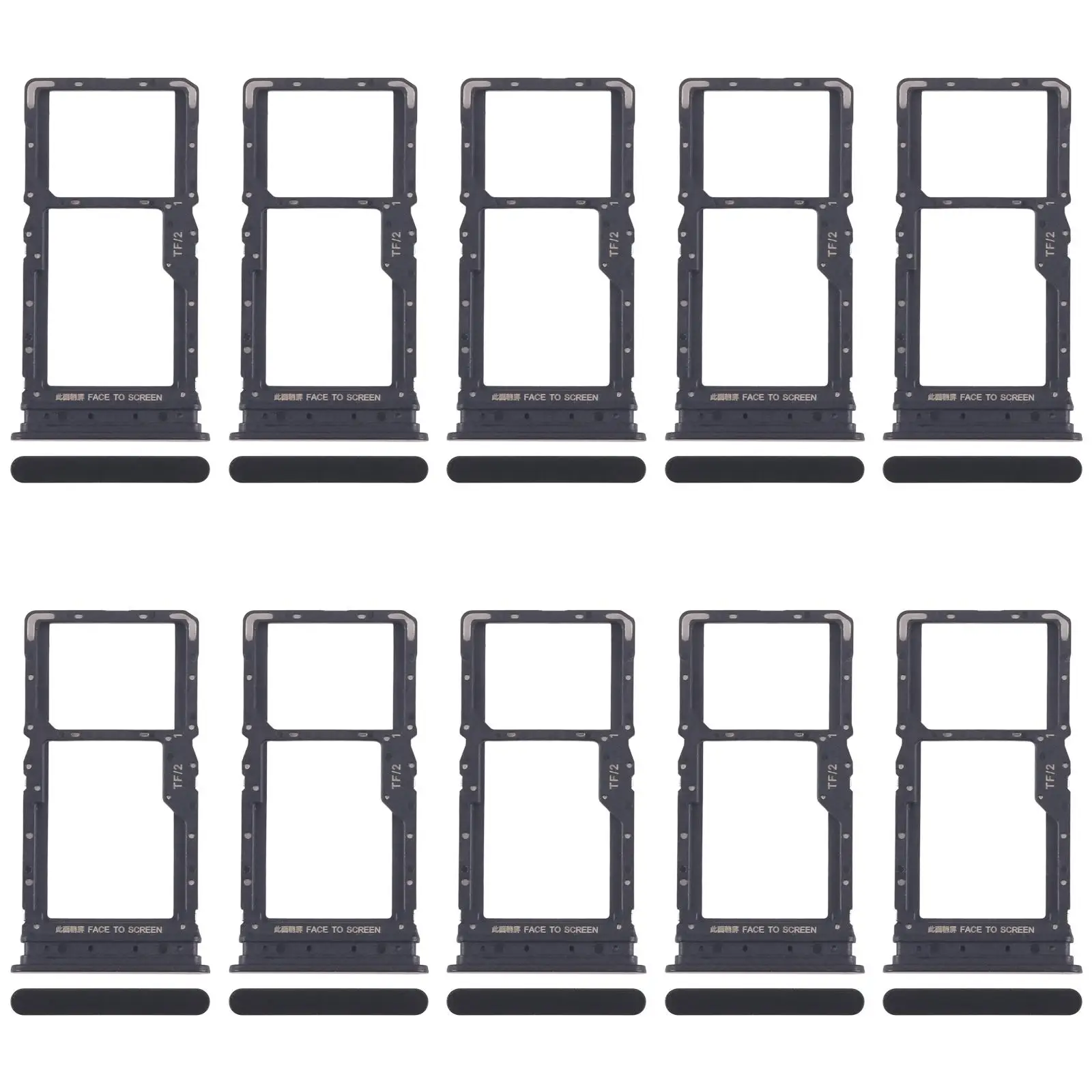 10pcs SIM Card Tray + SIM Card Tray / Micro SD Card Tray for Xiaomi Redmi 15 5G