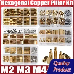 M2/3/4 Hex Standoff Brass Nut and Bolt Set Spacer Hexagon Stand off PCB Board Motherboard Column Rack Stud Copper Pillar Screws