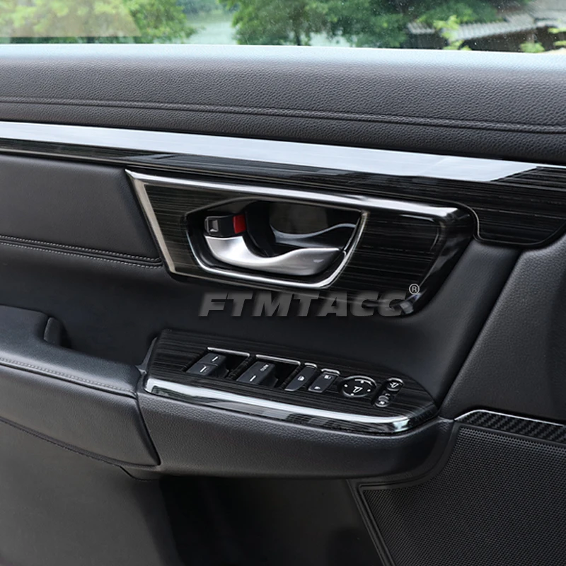 Podłokietnik Panel pokrowce do hondy CRV CR-V 2017 2018 2019 2020 2021 okno sterowania ozdobna ramka wykończenia akcesoria do wnętrza samochodu