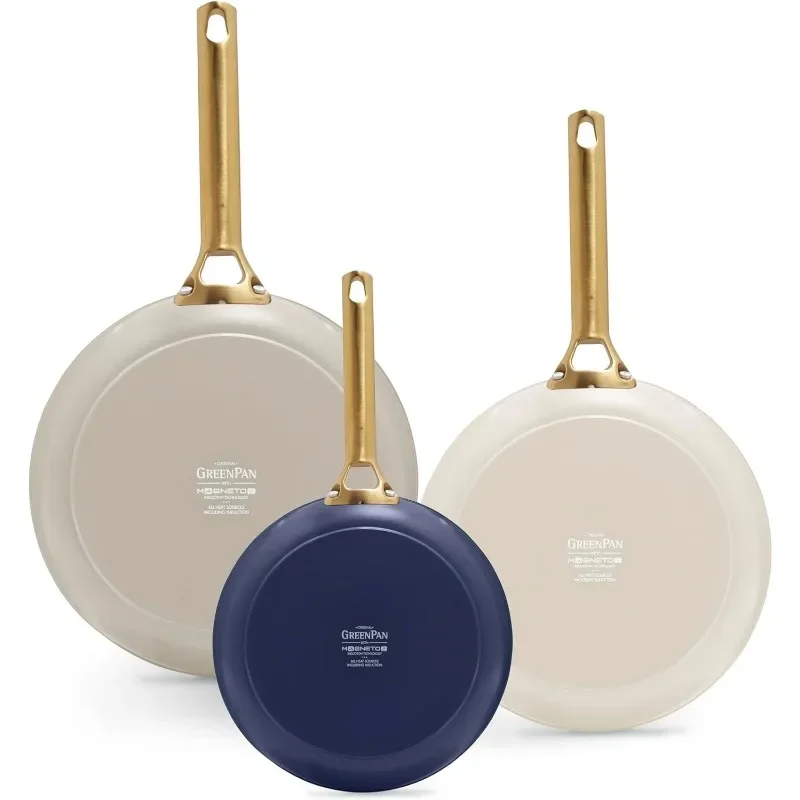GreenPan Frying Pan Set Induction Cooker Friendly Ceramic Non-Stick Hard Anodized Frying Pans Dishwasher and Oven Safe