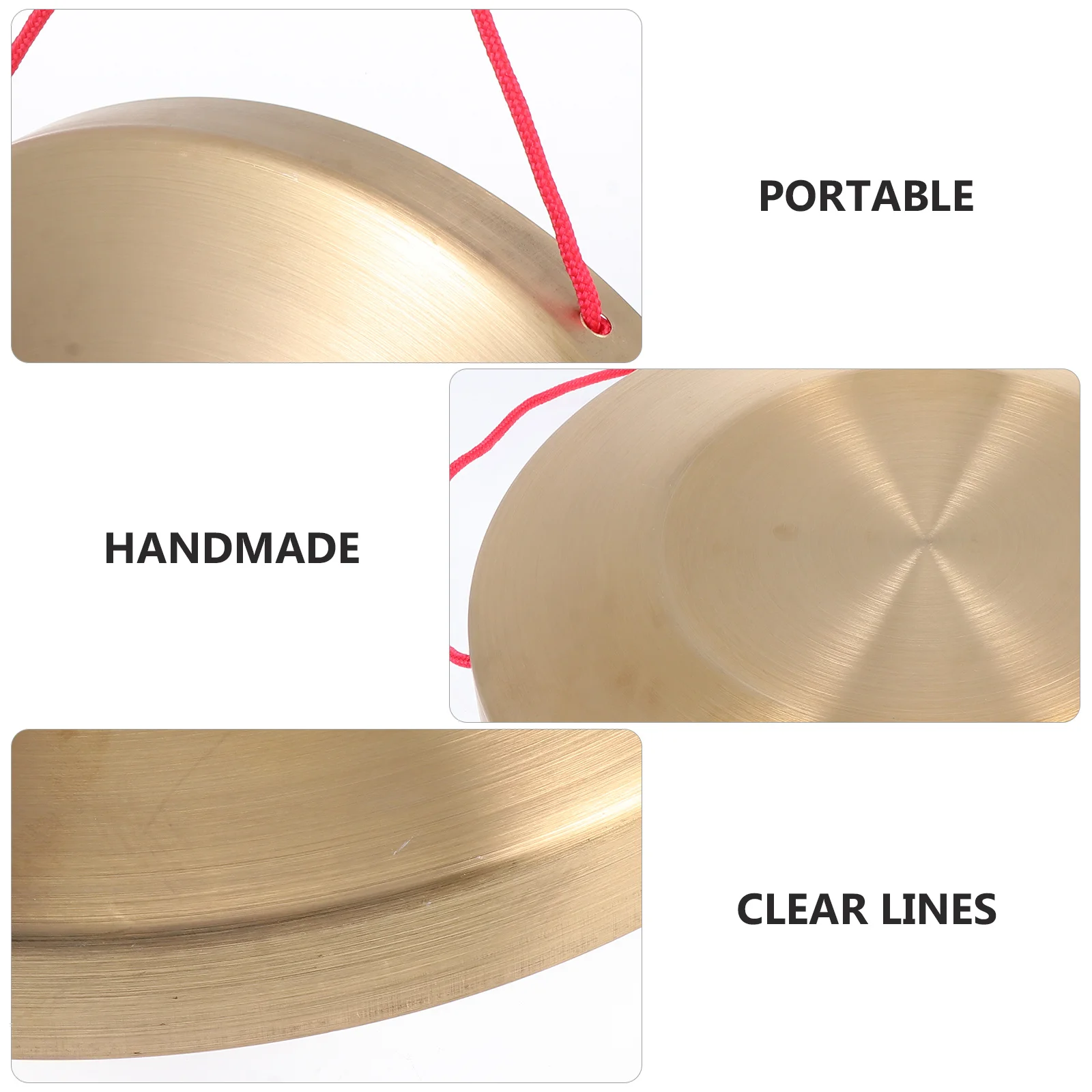 

1Set Copper Gong Traditional Hand Gong Hammer Pure Sound Percussion Musical Instrument for Creativity Training