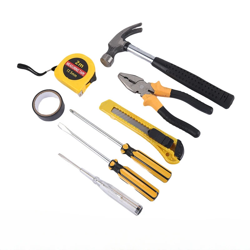 

New 1pcs Woodworking Tools Set Electrician Toolbox Tape Measure Claw Hammer Steel Wire Pliers Screwdriver Wood Household Tools