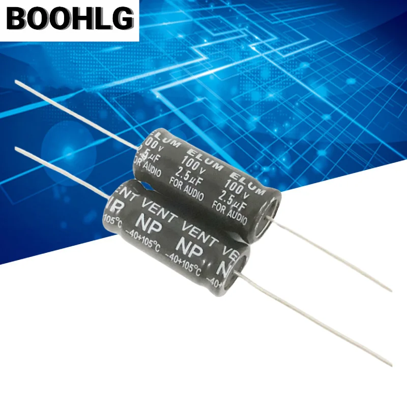 

5PCS original ELUM audio frequency crossover horizontal axial non-polar electrolytic capacitor 100v 2.5uf 13X30mm