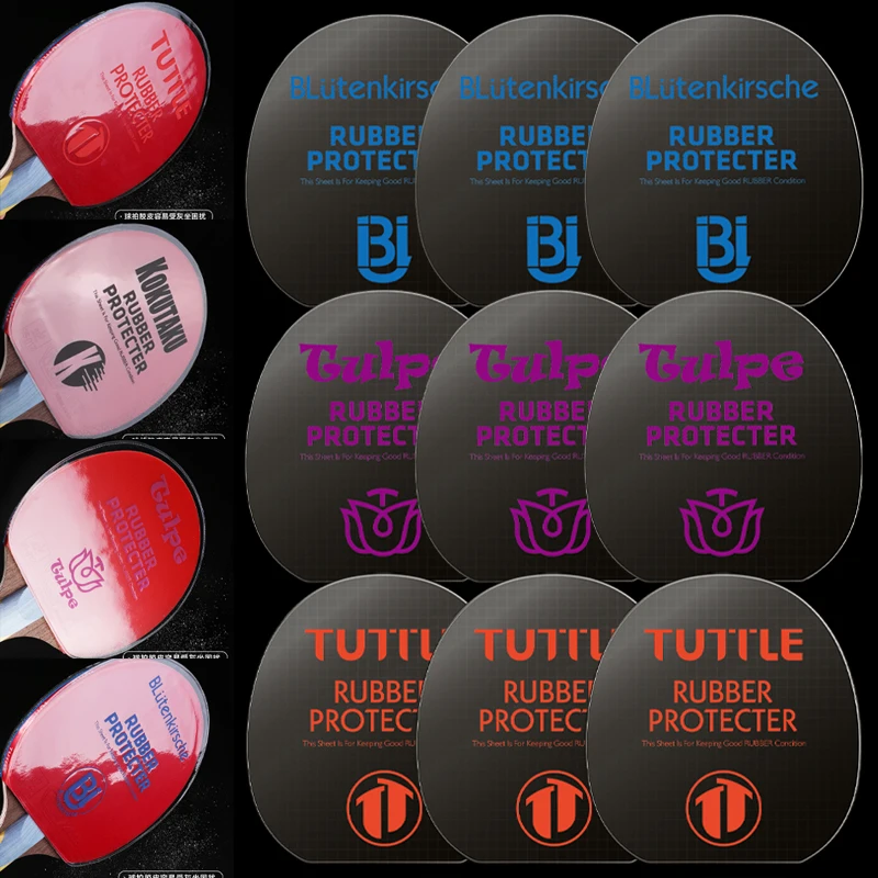 

2/4/10pcs KOKUTAKU TUTTLE Ping Pong Racket Protective Film Non-sticky Transparent Table Tennis Racket Rubber Maintenance Cover